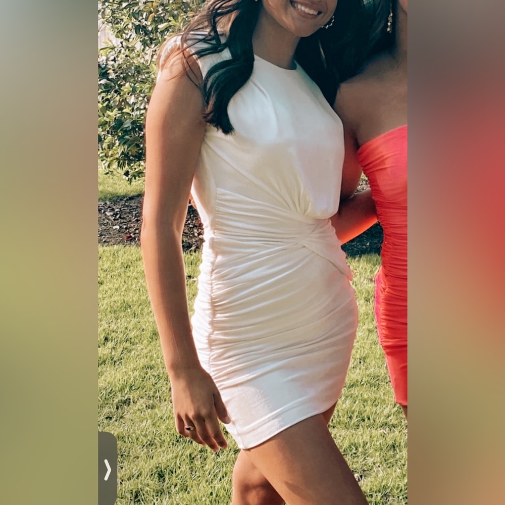 White Misha mini dress w/ cutout